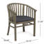 Chaises d'extérieur gris foncé avec coussins en cachemire, fabriquées en bois pour une expérience de rembourrage de salle à manger, impression durable