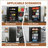 71" H x 34" W x 17.7" D Black Metal Storage Cabinet with Doors, 4 Adjustable Shelves, Lockable Rolling Tool Cabinet with Pegboard and Hooks