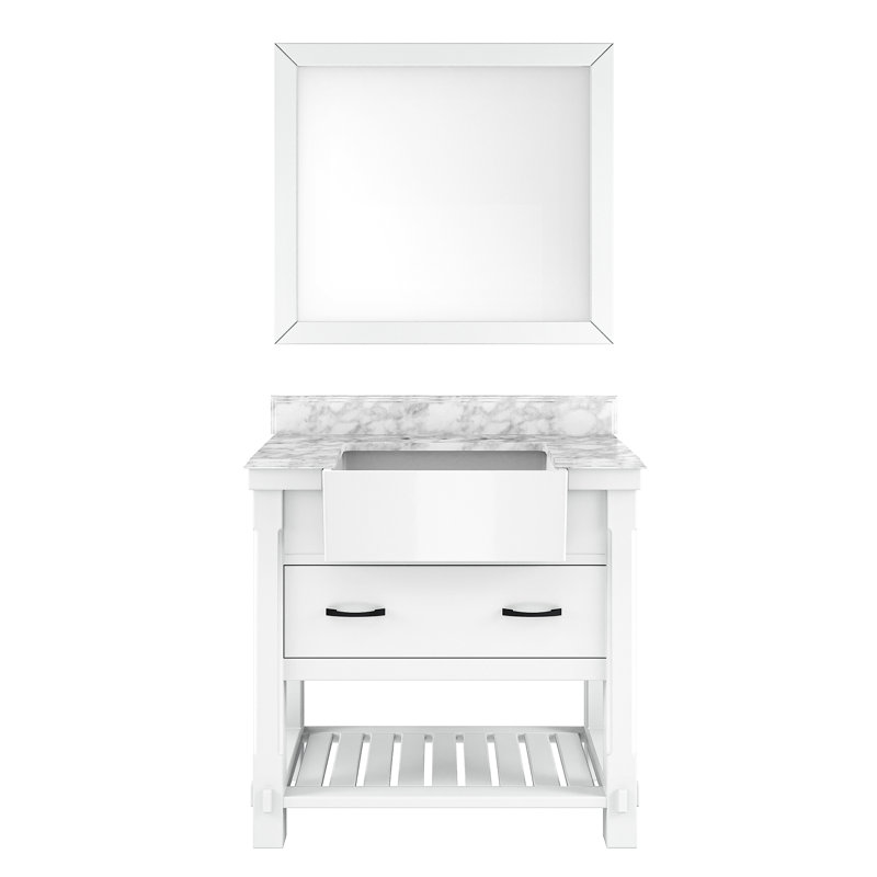 Meuble-lavabo 36 po blanc avec miroir