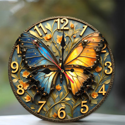 Horloge murale papillon