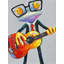 Drôle de grenouille jouant de la guitare - impression décorative de chambre à coucher musicale