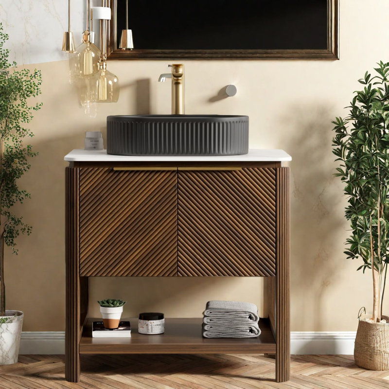 Meuble-lavabo moderne (doit inclure le meuble-lavabo et le lavabo) avec rangement