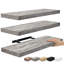 Tablette flottante en bois massif 3 pièces Makalani, gris-757134625-757134634