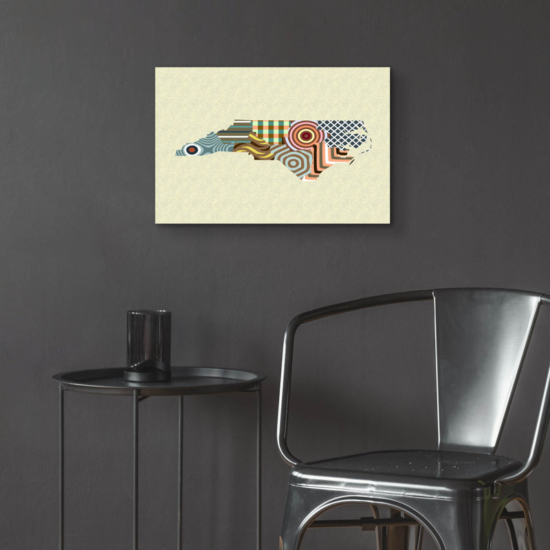 Epic Art «North Carolina State Map» par Lanre Adefi «North Carolina State Map» par Lanre Adefioyue, H 16 po x l 24 po