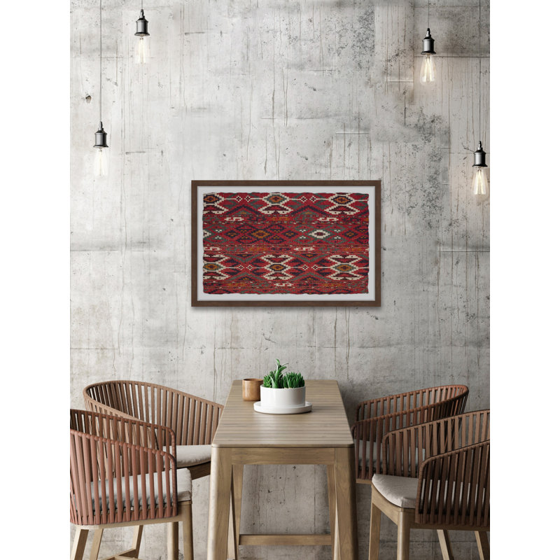 «Red Tribal Motif», reproduction encadrée, L 24 po x H 16 po