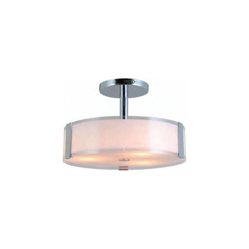 Plafonnier semi-encastré 3 lumières Dariel, Chrome