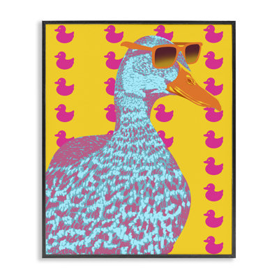 Quirky Vibrant Goose Framed Giclee, design by Marcus Prime