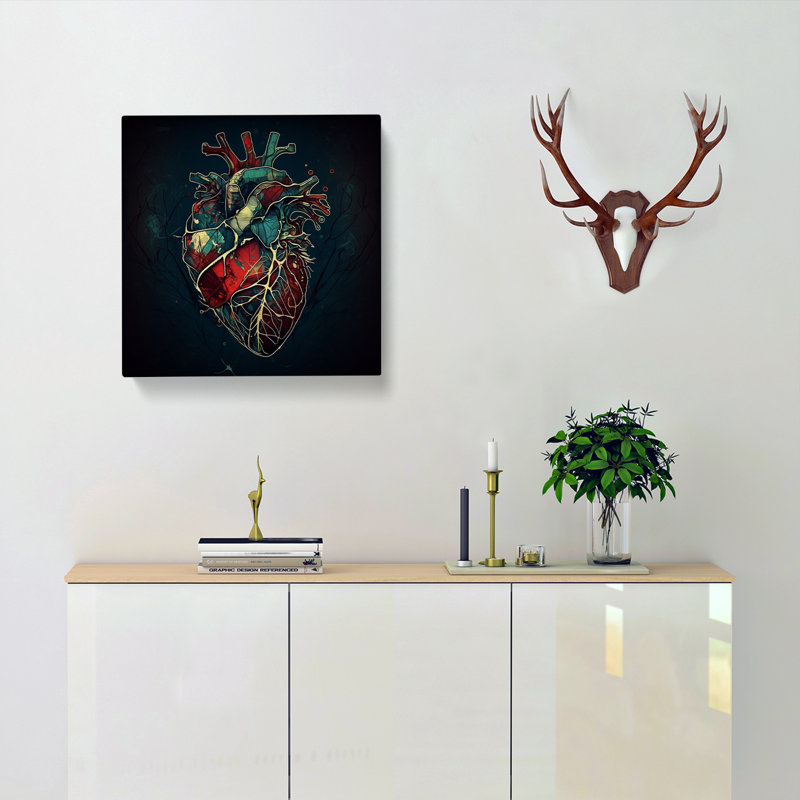Anatomical Heart Expressionism - No Frame Print, 50cm H x 50cm W x 3cm D