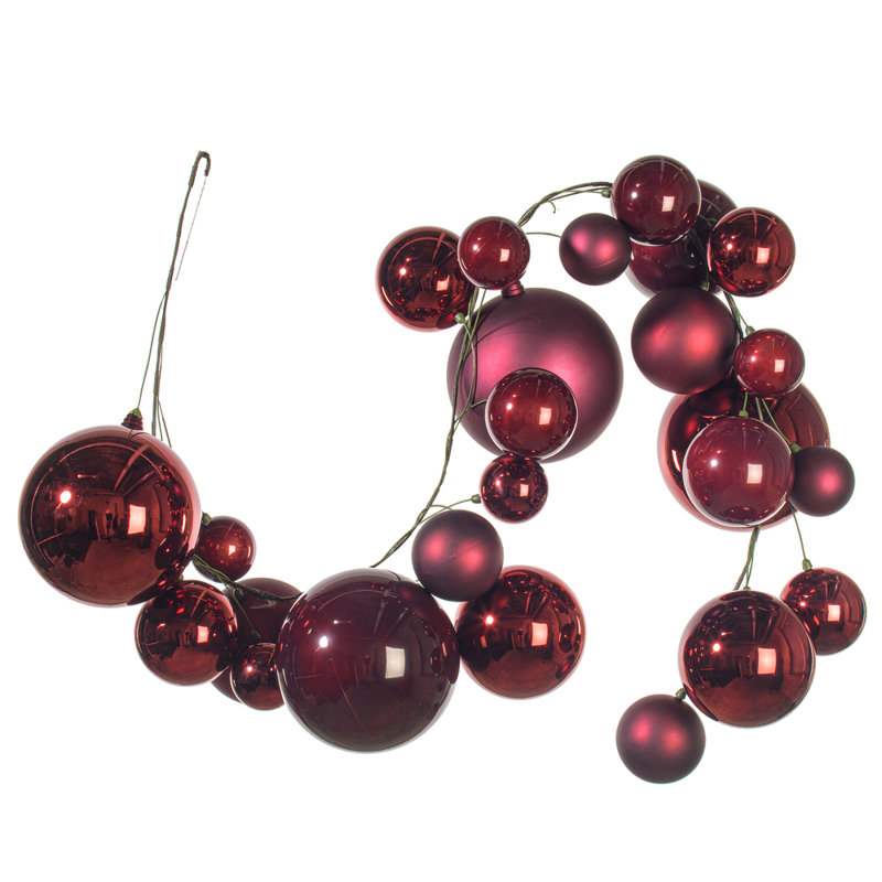 Guirlande de 6 pi Vickerman., Rouge vin