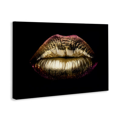 Pink & Gold Lipstick Canvas Wall Art by Reinders
