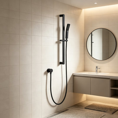 Brushed Gold High Pressure Handheld Shower Slide Bar Kit with 59" Hose