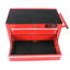 Armoire à outils à 5 tiroirs avec serrure et roues pivotantes - Acier enduit rouge pour système de verrouillage de rangement de garage et espace de rotation-637904088
