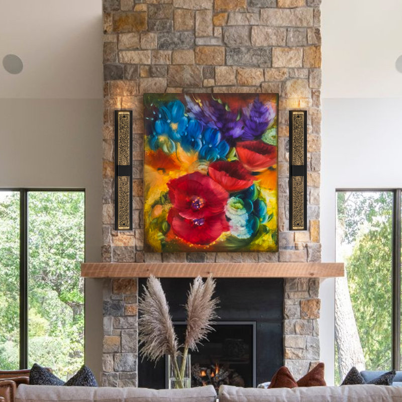 Applique murale encastrée en cristal à 1 lumière DEL à intensité variable, H 31,5 po x l 4,72 po x P 2 po