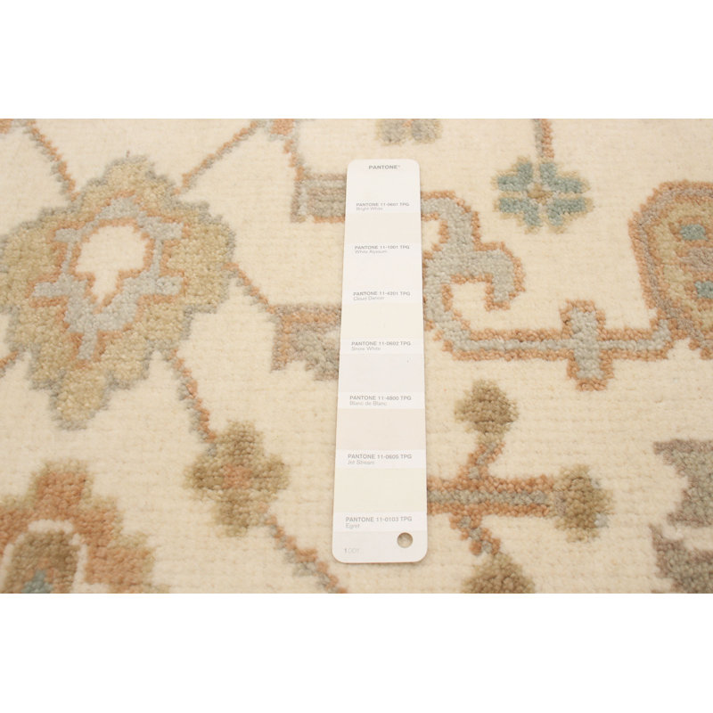 Tapis unique en laine noué à la main 4 pi 1 po x 6 pi 1 po nouvel âge Corban