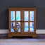 Vitrine rétro avec tablettes réglables et finition en chêne antique