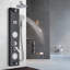 Panneau de douche Panneau de douche en acier inoxydable noir 4 fonctions avec douche à pluie, buse d'hydromassage, douche à main, panneau de douche mural
