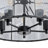 19" 5-Light Matte Black Smoked Flat Panel Glass Drum Chandelier