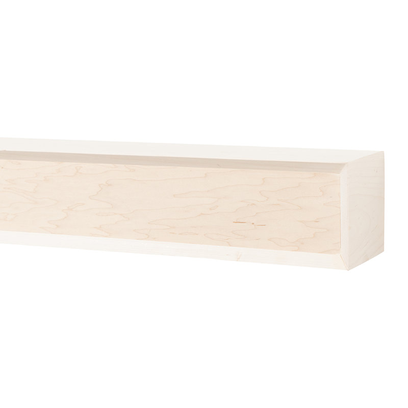 Modern Ember Autumn Floating Maple Wood Fireplace Mantel Shelf - With Angled Corner Accents, Clear Polyurethane, 48"