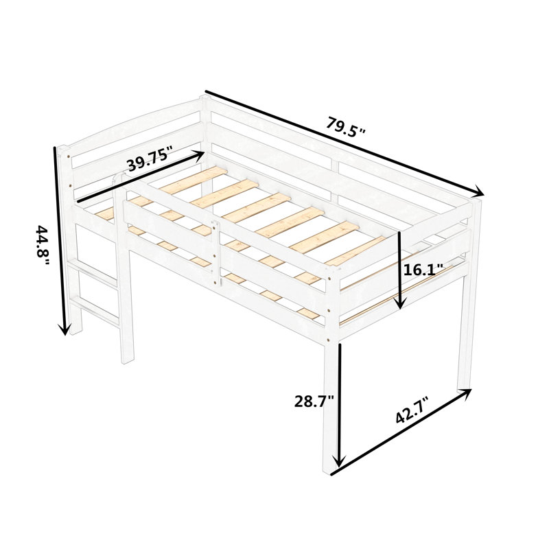 Lit mezzanine en bois