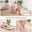 Fauteuil à billes convertible 2 en 1 en fausse fourrure rose-1613429007