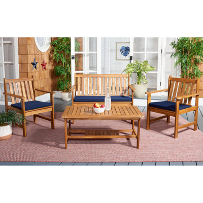 Joliet Acacia 4 - Person Patio Conversation Set with Cushions