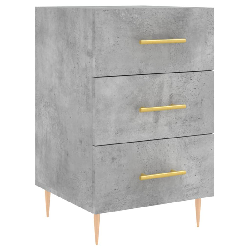 Jariel 40cm W Iron Bedside Table, Concrete Grey