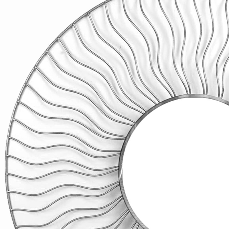 Miroir mural Sunburst 36 po - ensemble de 2, nickel brossé
