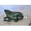 Amable Copper Croaking Frog Bronze Statue in Green Patina Fountain Size: 15" x 10" x 7"H