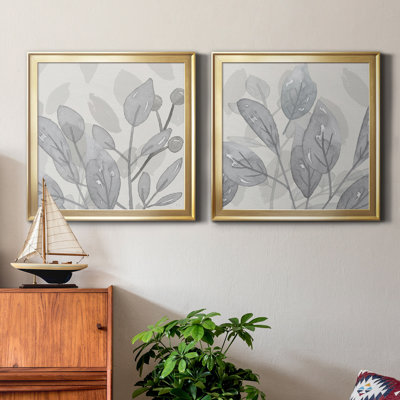 «Shadow Leaves I», peinture sur toile 2 pièces