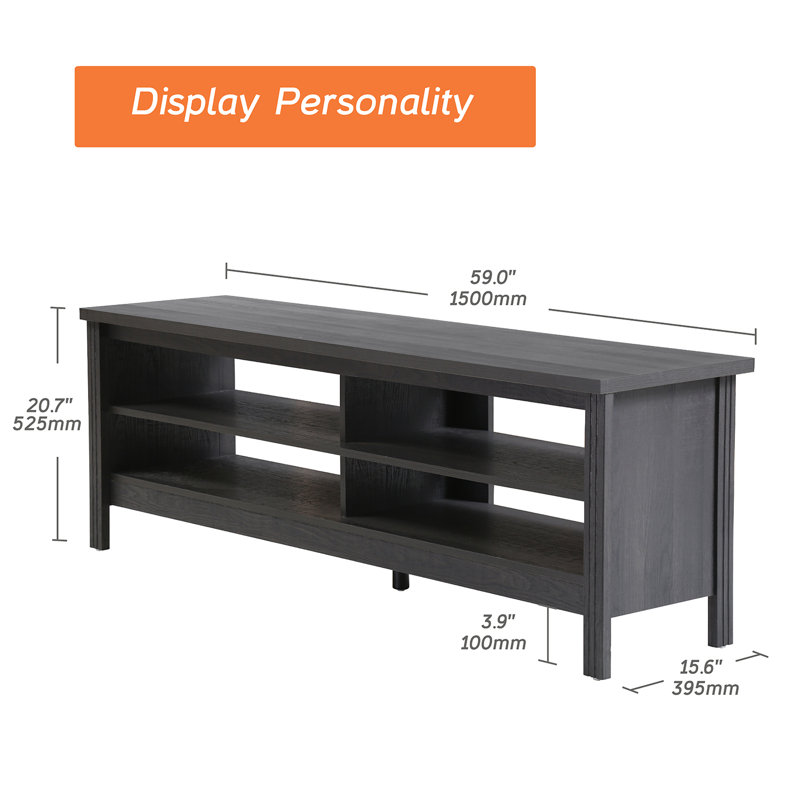 Ododa TV Stand for TVs up to 65", Black