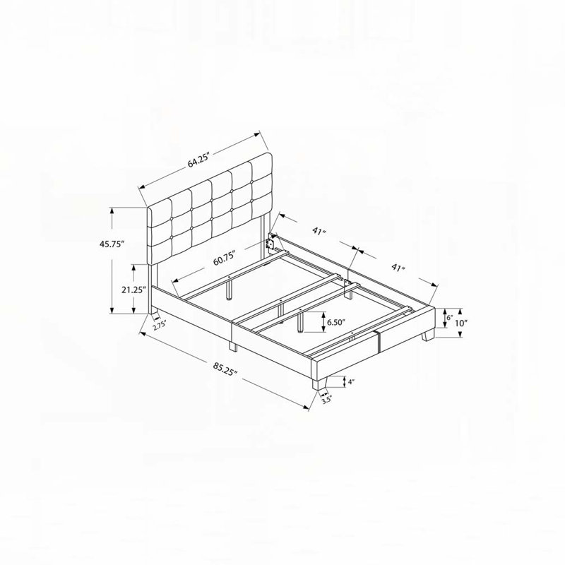 Lit plateforme tapissier en similicuir