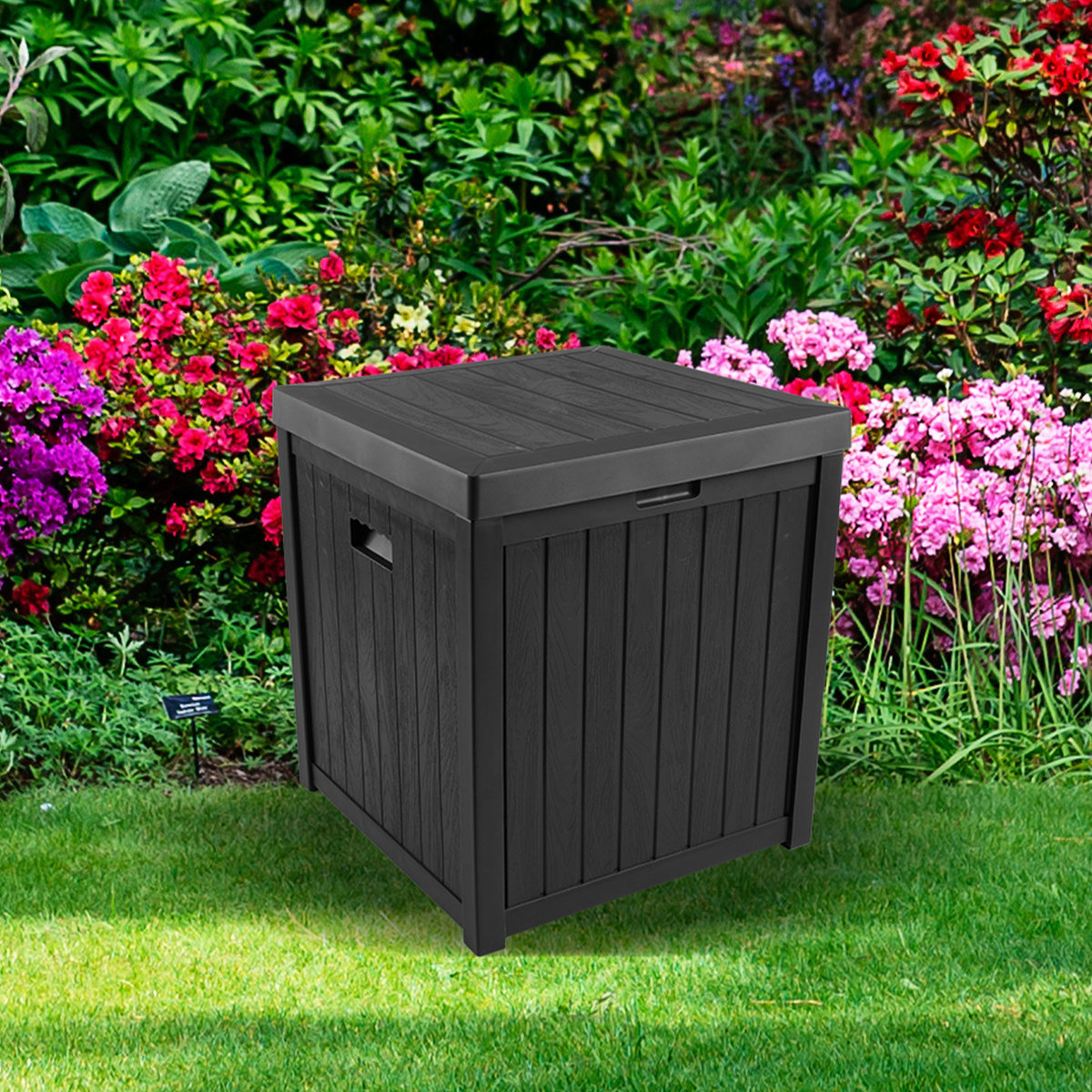 Pure Garden Outdoor Storage Box - 50 Gallon Deck Box for Pool ...