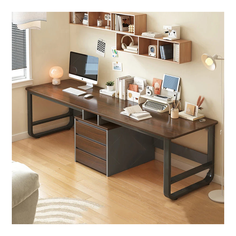 Naite Rectangle Computer Desk, Chocolate/Black, 29.33cm H x 94.48cm W x 19.68cm D