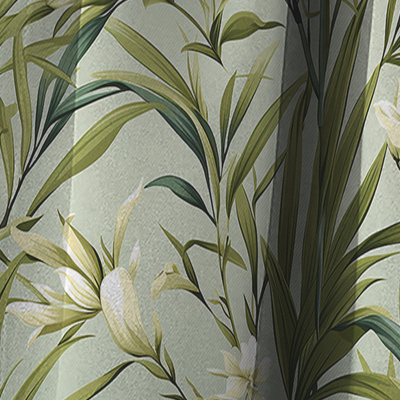 Motif de bambou tropical Zen I - Rideau floral - Rideau occultant floral - 1 panneau, L 52 po x L 120 po