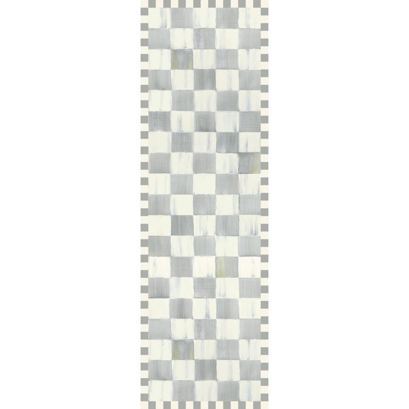 Sterling Checkered Washable Rug, Runner 2'6" x 8'