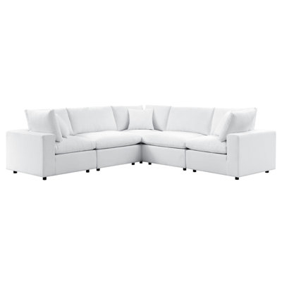 Modway Commix 5-Piece Sunbrella Outdoor Patio L-Shape Sectional Sofa