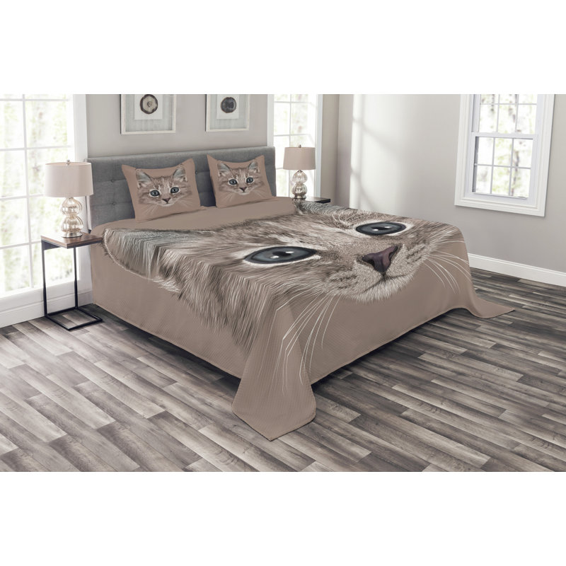 Adones Brown Microfibre Bedspread Set, 220 x 264 cm