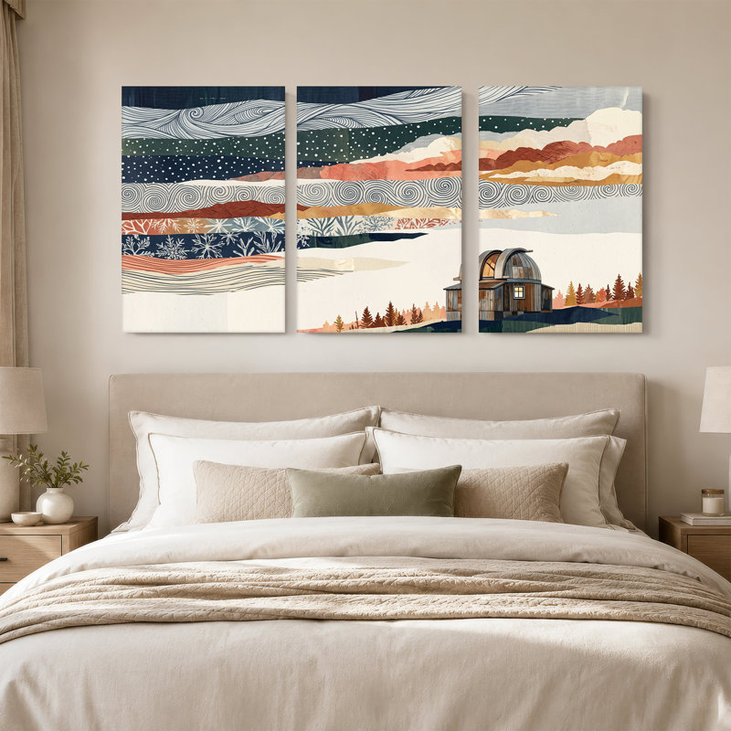 Ensemble de 3 toiles sur toile, H 18 po x l 12 po x 3 pièces