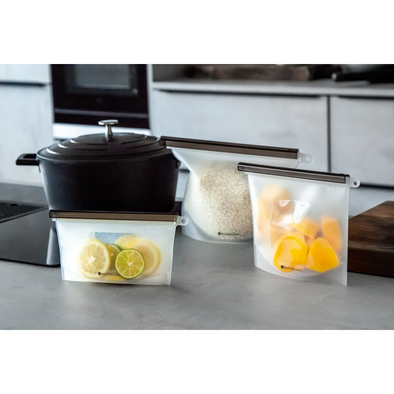 MasterClass 1.5-Litre Reusable Food Bag with Leakproof and Airtight Seal, BPA-Free Silicone