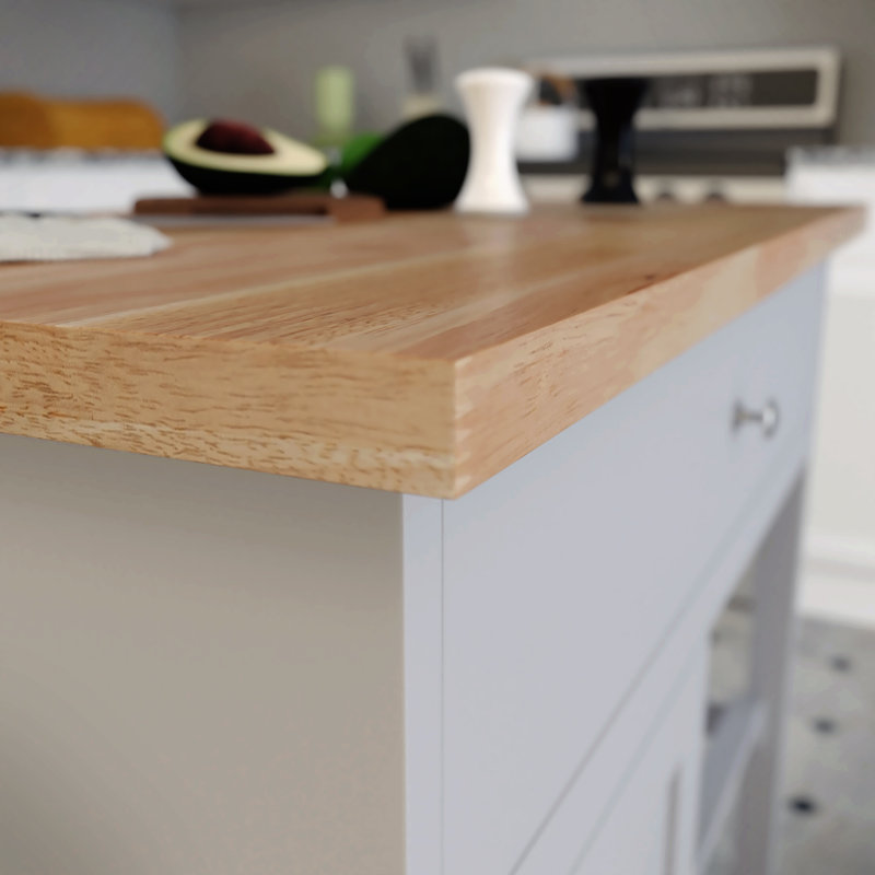 Îlot de cuisine roulant avec bois manufacturé