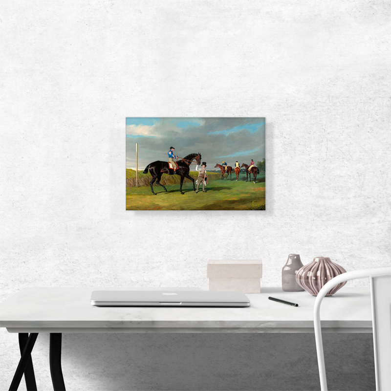 «Préparant à commencer la course de chevaux» par J.F. Herring, reproduction d'art sur toile tendue
