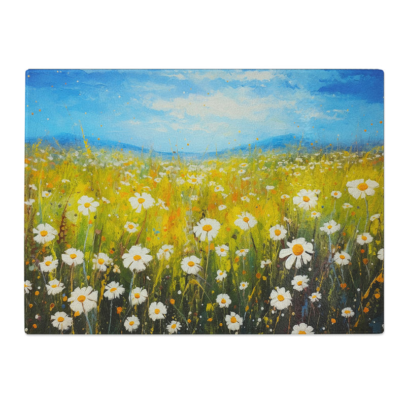 Daisy Colour Field  Glass Chopping Board