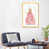 Toile avec cadre en bois beige