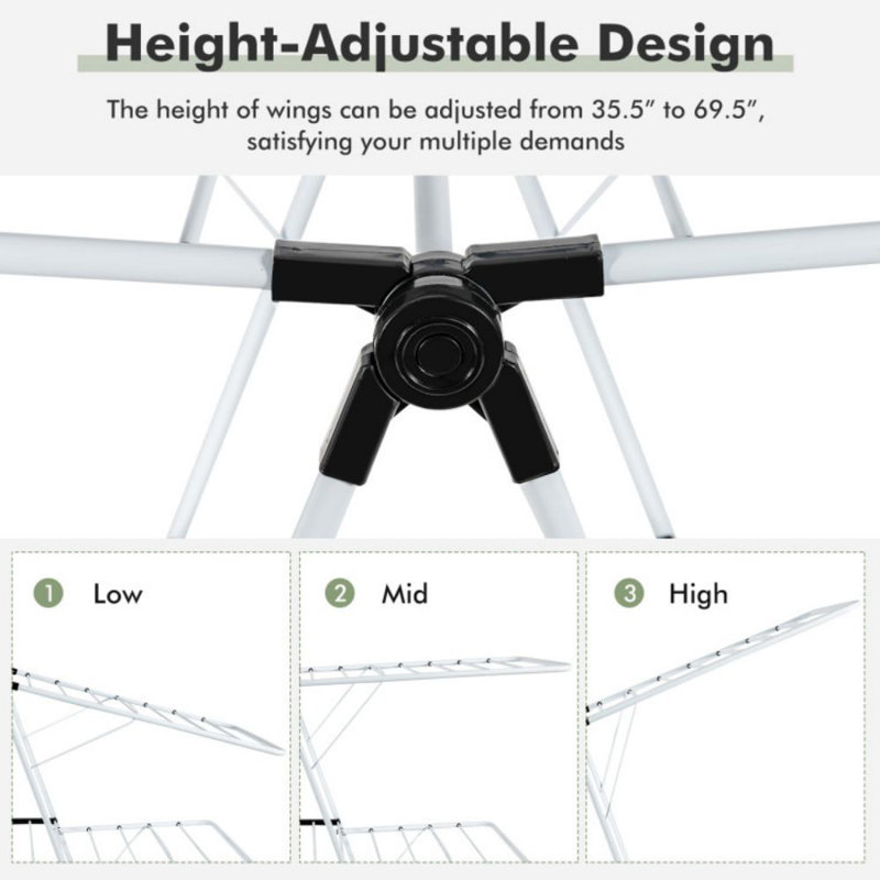 Steel Foldable Gullwing Drying Rack, 69.5" x 60.5"