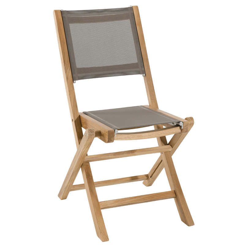 Woehler Folding Patio Dining Side Chair with Cushion