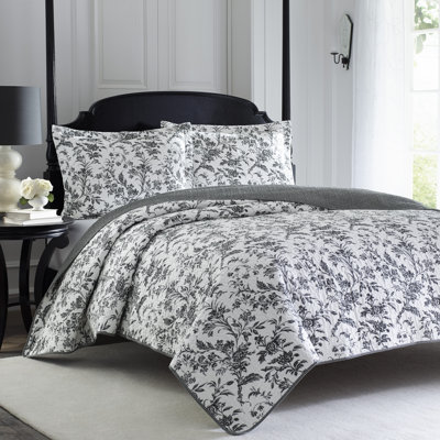 Ensemble de courtepointe réversible en coton Laura Ashley Amberley