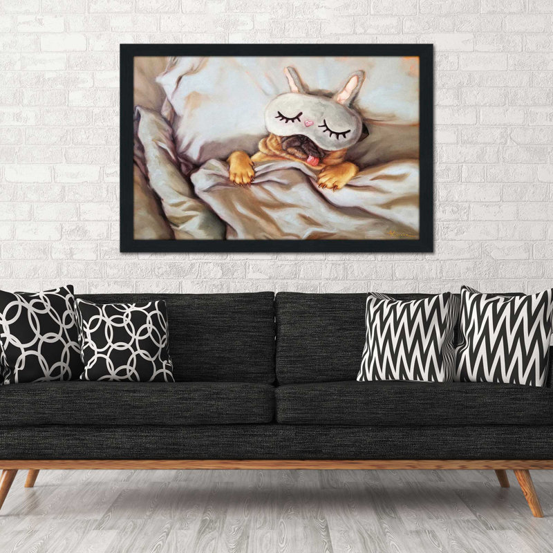 La Belle au bois dormant par - Peinture, H 21,5 po x l 27,5 po x P 0,75 po, Cadre espresso