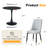 Modern 3-Piece Round Dining Set, Black Pedestal Table & Tufted Chairs-1734596104