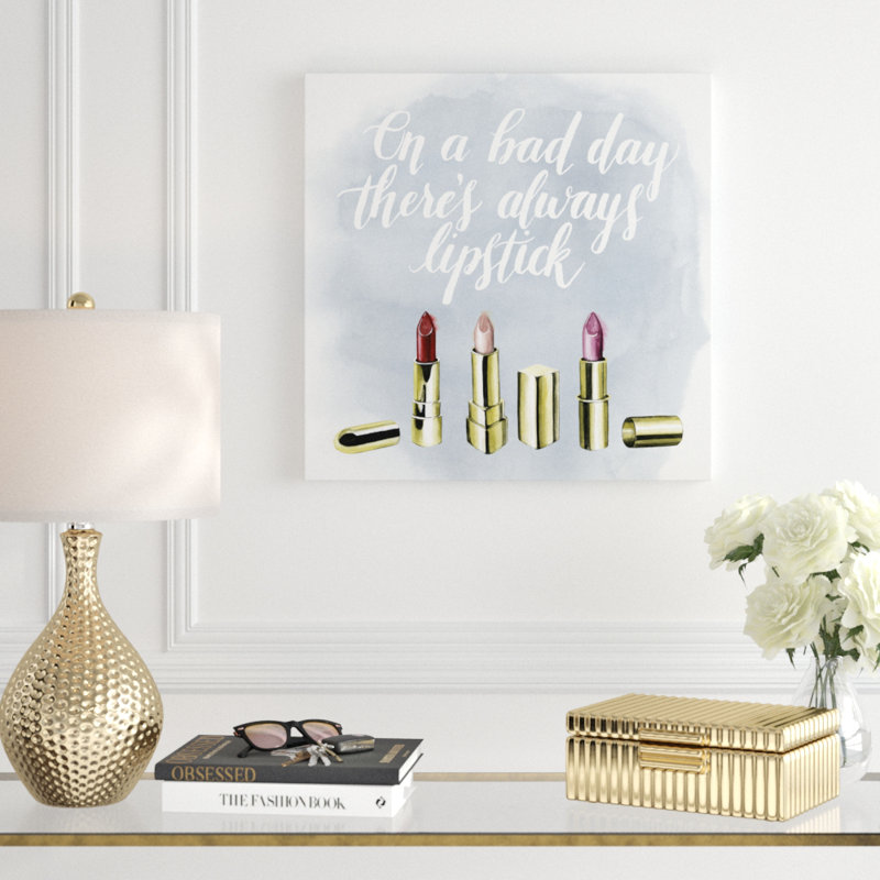 «Let's Makquillage I», art textuel sur toile, H 20 po x l 20 po, Toile tendue