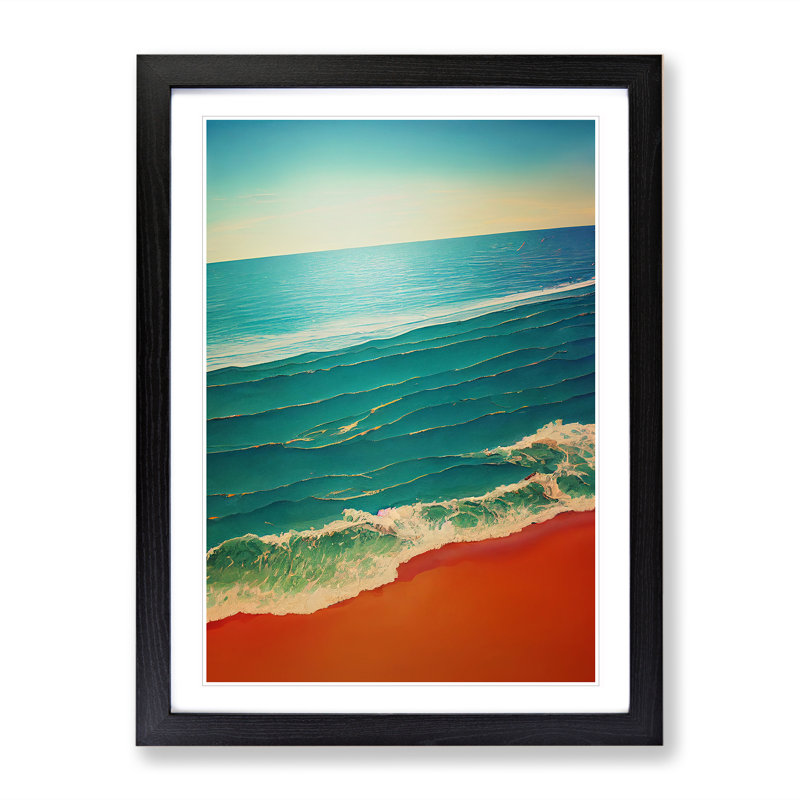 Beach Horizon - Single Picture Frame Print, Black Framed, 64cm H x 46cm W x 2cm D